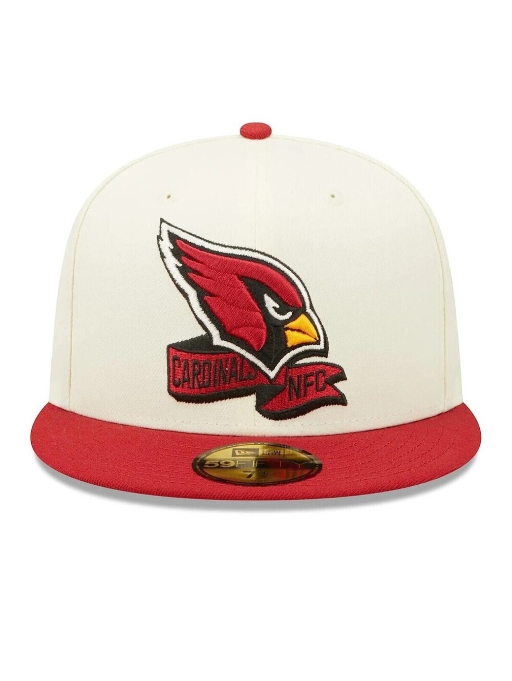 New Era Arizona Cardinals 2022 Sideline NFL Cream 59FIFTY Fitted Hat Size 7 7/8